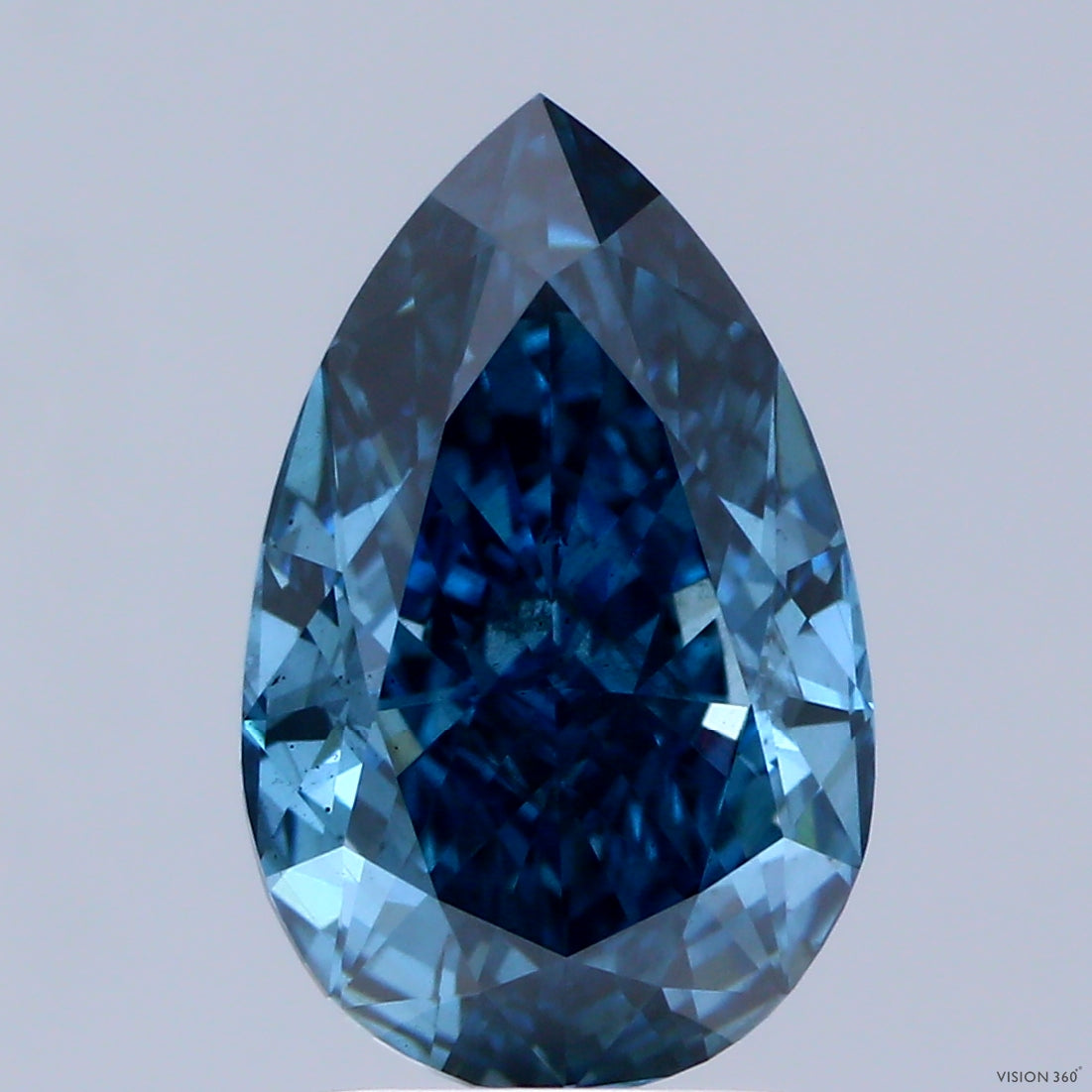 PEAR  CT Fancy Vivid Blue SI1 Lab Grown Diamond