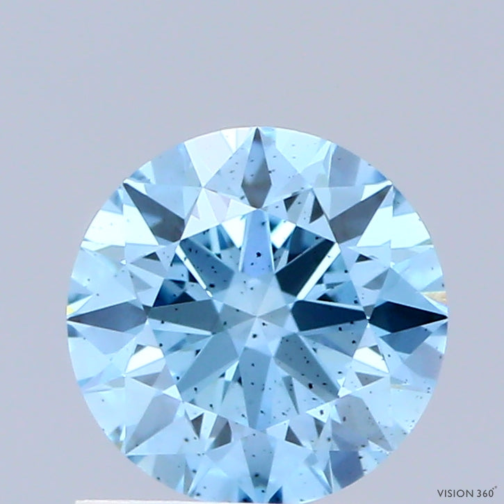 RD  CT Fancy Vivid Blue SI1 Lab Grown Diamond