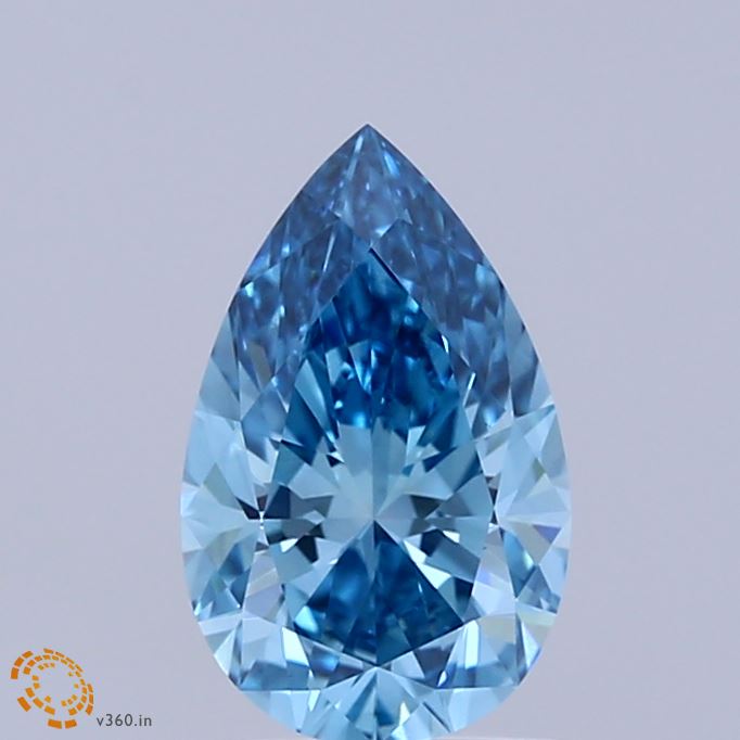 PEAR  CT Fancy Vivid Blue VVS2 Lab Grown Diamond
