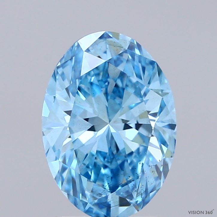 OV  CT Fancy Vivid Blue SI1 Lab Grown Diamond