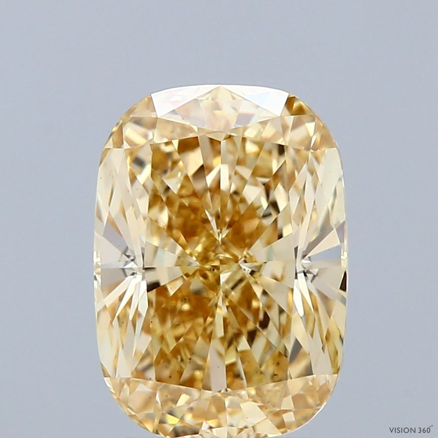 CU  CT Fancy Yellow VS2 Lab Grown Diamond