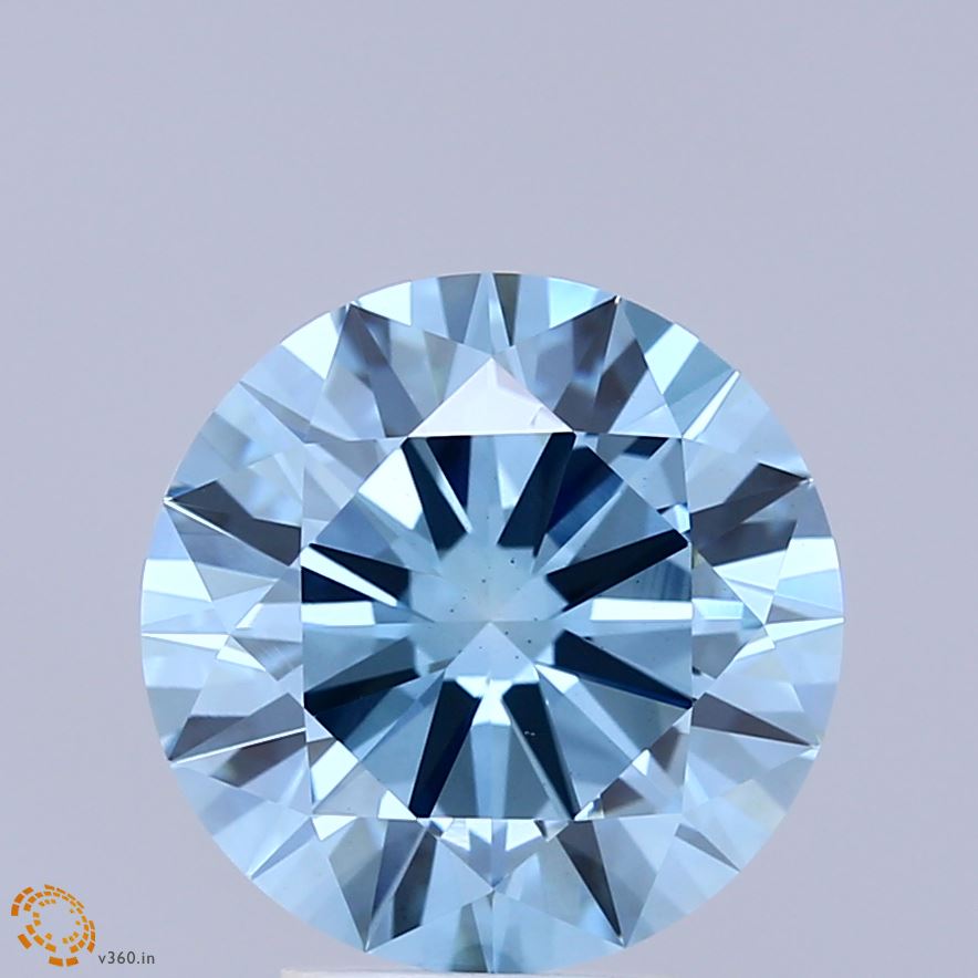 RD  CT Fancy Vivid Blue VS1 Lab Grown Diamond