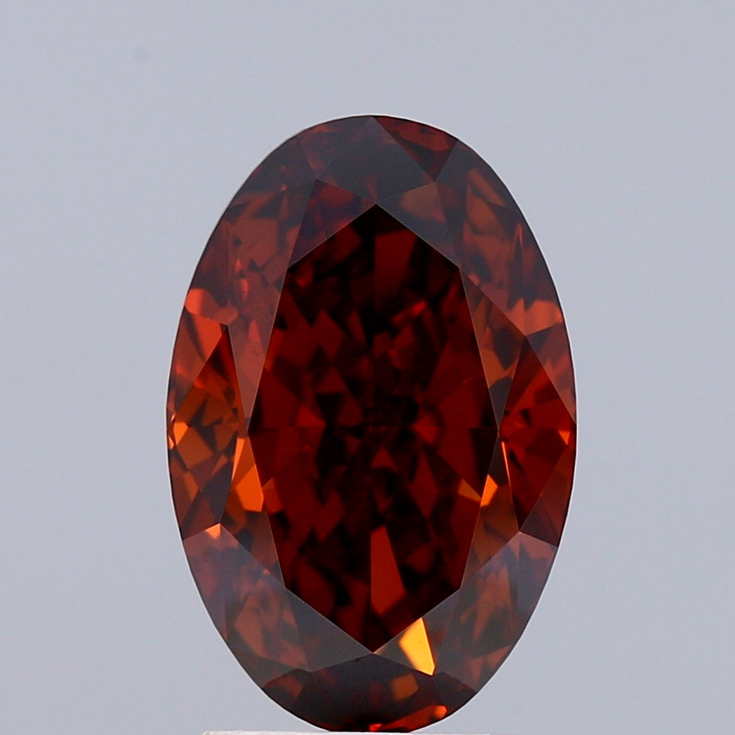 OV  CT Fancy Deep Brownish Orange VS2 Lab Grown Diamond