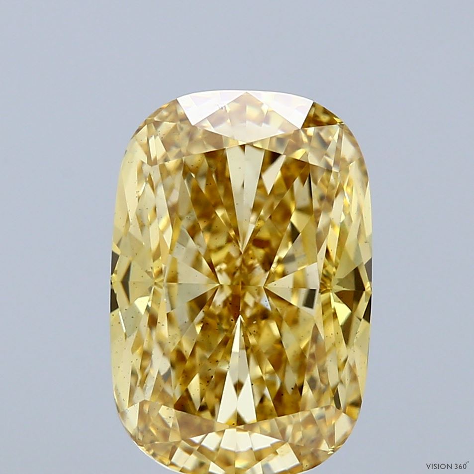 CU  CT Fancy Intense Yellow VS2 Lab Grown Diamond