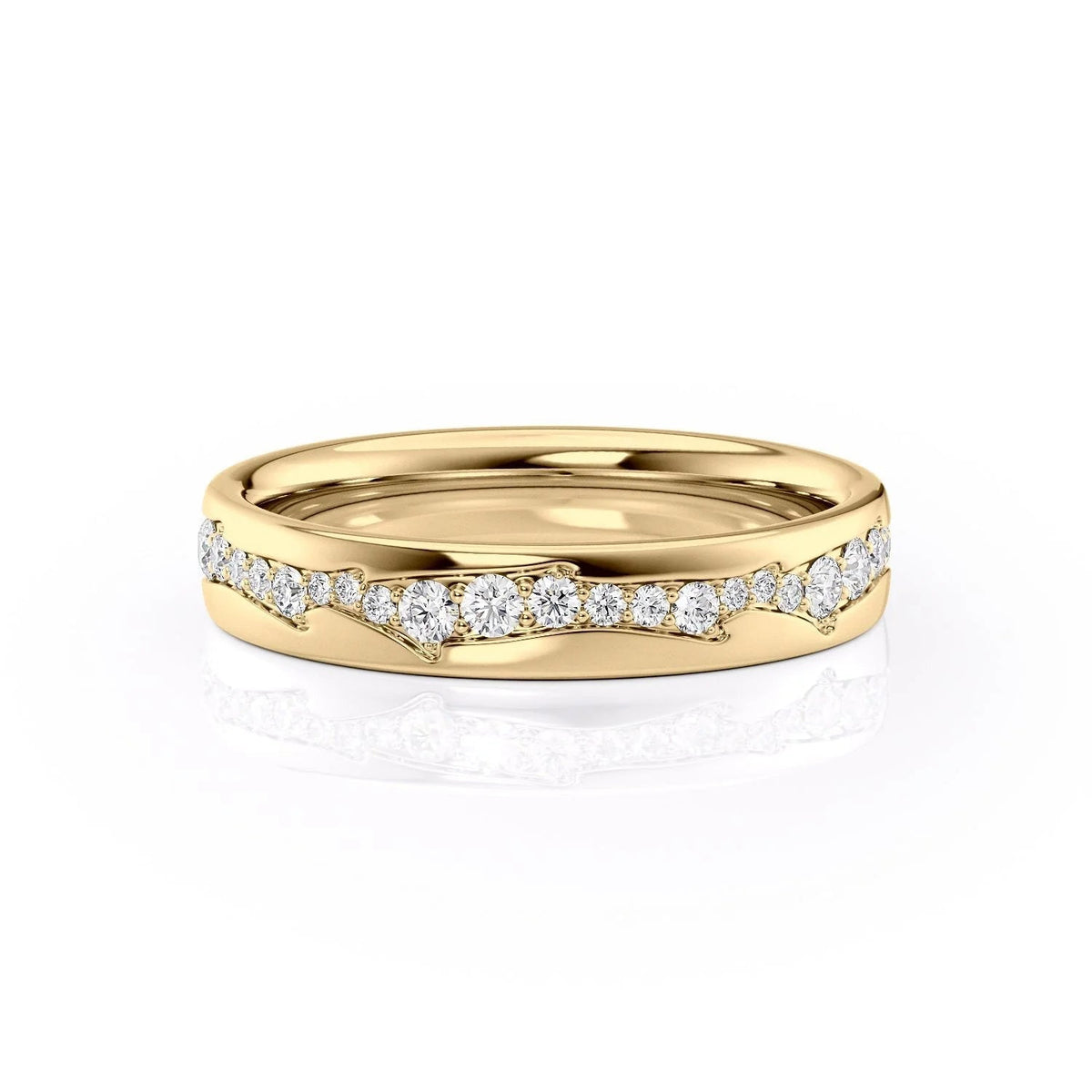 4mm Round Cut Moissanite Men's Twig Cigar Wedding Band
