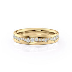 4mm Round Cut Moissanite Men's Twig Cigar Wedding Band