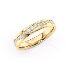 4mm Round Cut Moissanite Men's Twig Cigar Wedding Band