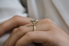 4.0CT Oval Cut Bezel Set Moissanite Solitaire Engagement Ring