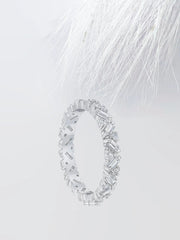 Baguette & Round Cut Moissanite Cluster Diamond Wedding Band