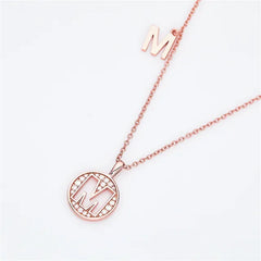 " M " Letter Moissanite Diamond Necklace for Women