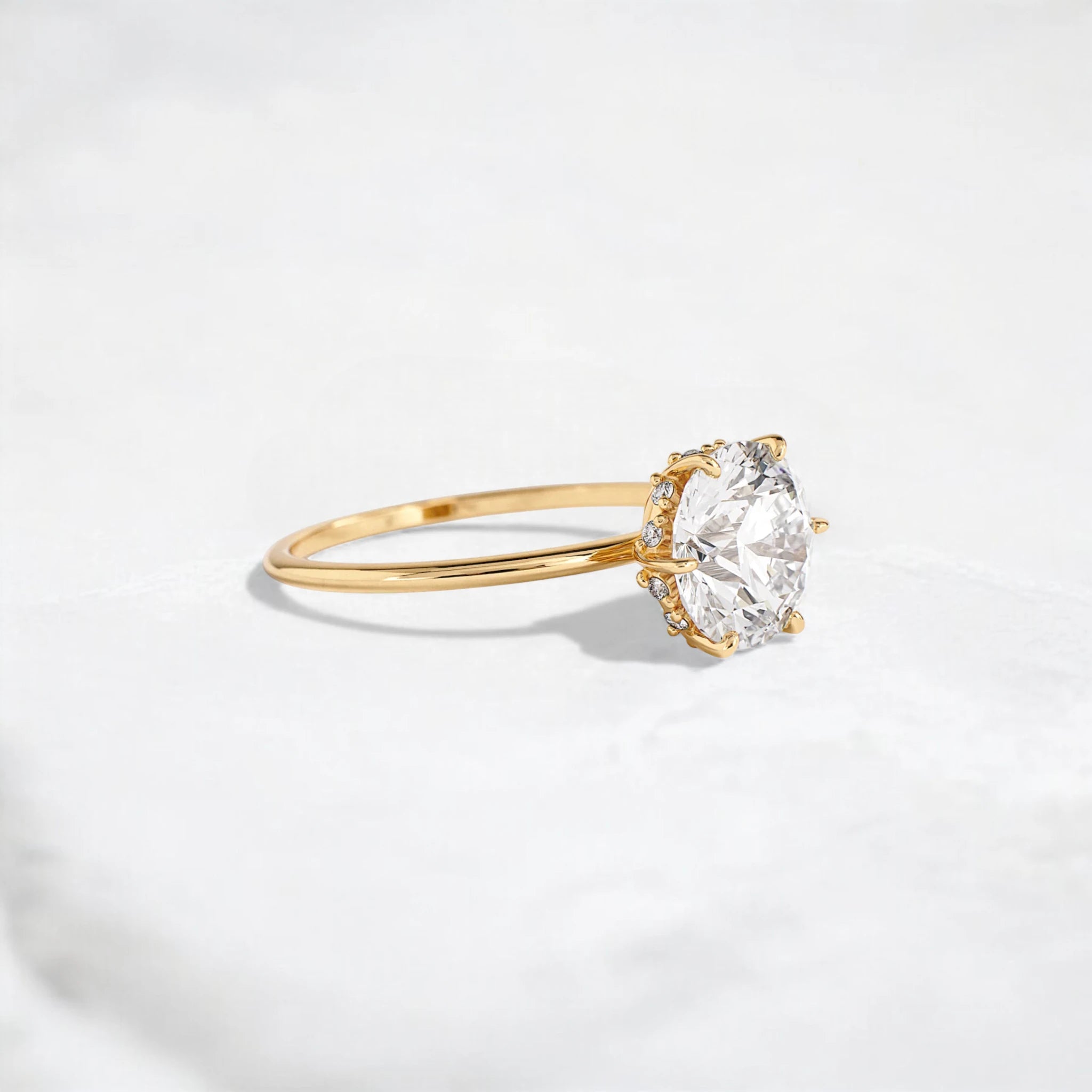 2ct-golden-round-cut-moissanite-diamond-engagement-ring-yellow-gold-gemfora-2