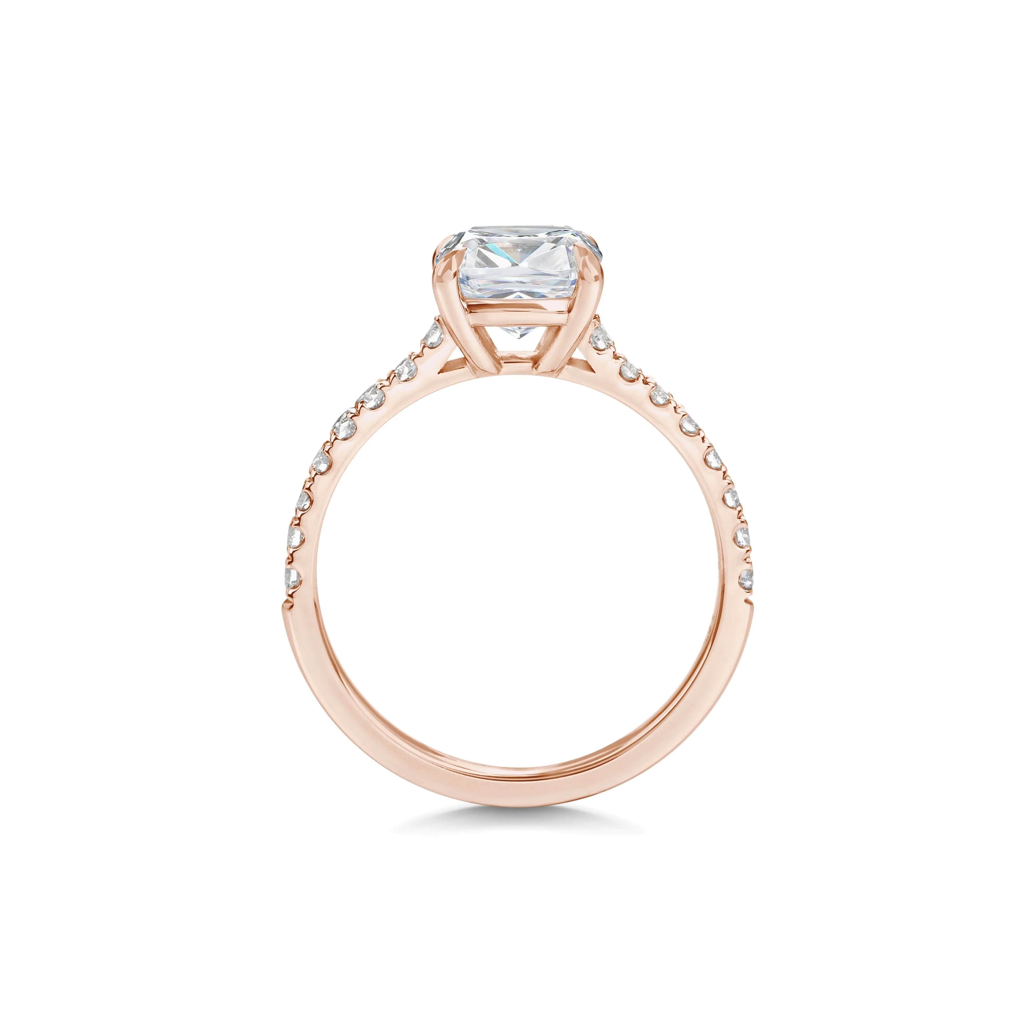 2ct Cushion F- VS1 Lab Grown Diamond Pave Engagement Ring