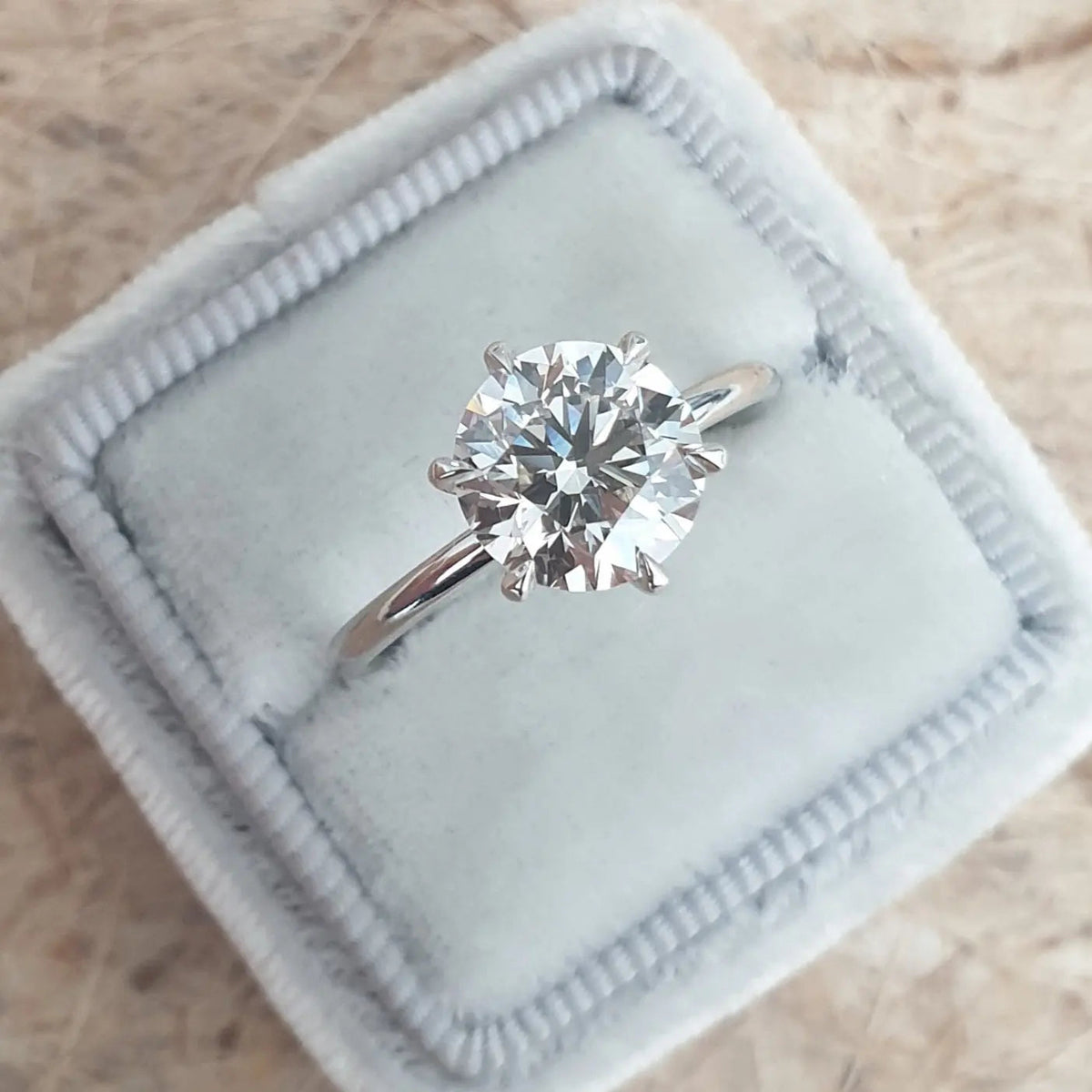 2ct Round F-VS2 Lag Grown Diamond Solitaire Engagement Ring