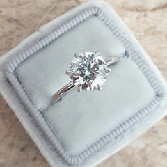 2ct Round F-VS2 Lag Grown Diamond Solitaire Engagement Ring