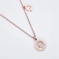 " Q " Letter Moissanite Diamond Necklace for Women