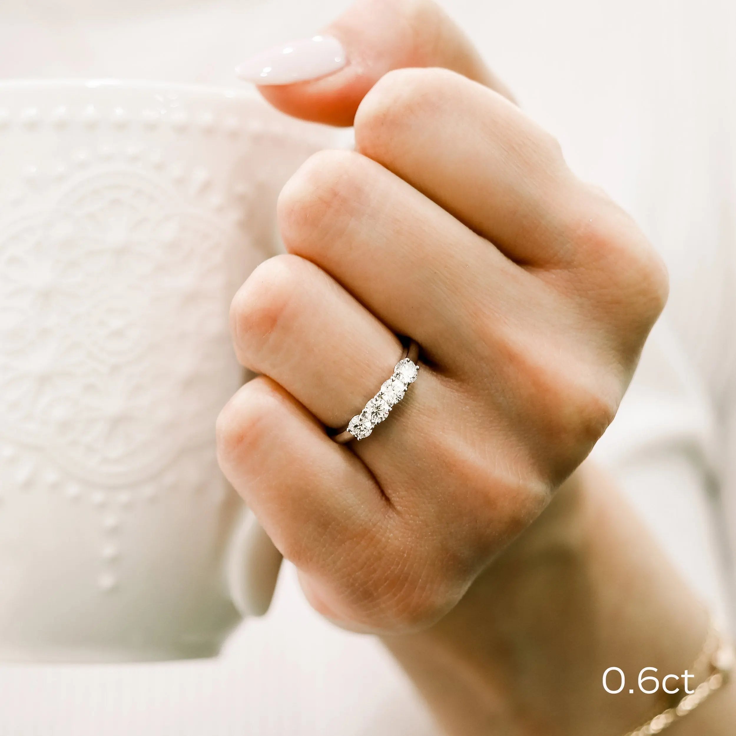 Round Brilliant Cut 4 Stone Stacking Wedding Band