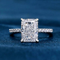 3.33ct Radiant Pave F/VS1 Lab Grown Diamond Engagement Ring