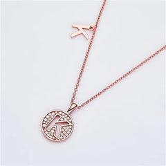" K " Letter Moissanite Diamond Necklace for Women