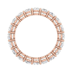 Round G-VVS Lab Grown Diamond Eternity Wedding Band in Rose Gold