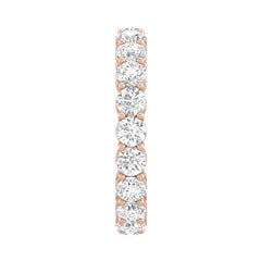 Round G-VVS Lab Grown Diamond Eternity Wedding Band in Rose Gold