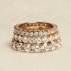 2.0 | 2.5 | 3.0 MM Round Brilliant Cut Moissanite Full Eternity Wedding Band
