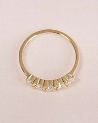 0.40CTW Round Brilliant Cut Half Eternity 5 Stone Wedding Band
