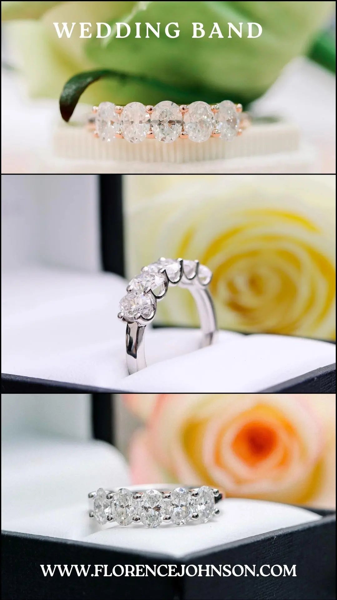 0.40CTW Round Brilliant Cut Half Eternity 5 Stone Wedding Band
