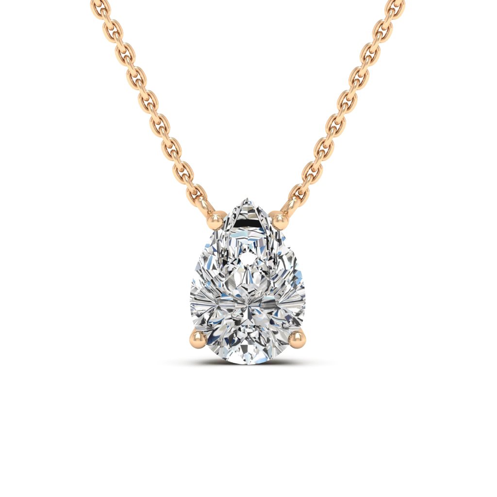 Pear Cut Moissanite Diamond Solitaire Colleen Necklace for Women