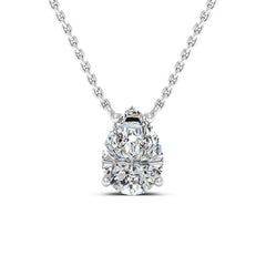 Pear Cut Moissanite Diamond Solitaire Colleen Necklace for Women