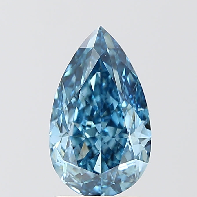 PEAR  CT Fancy Vivid Blue VS2 Lab Grown Diamond