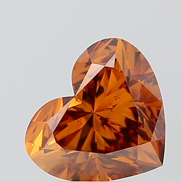 HT  CT Fancy Vivid Brownish Orange SI1 Lab Grown Diamond