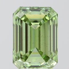 EM  CT Fancy Vivid Green SI1 Lab Grown Diamond