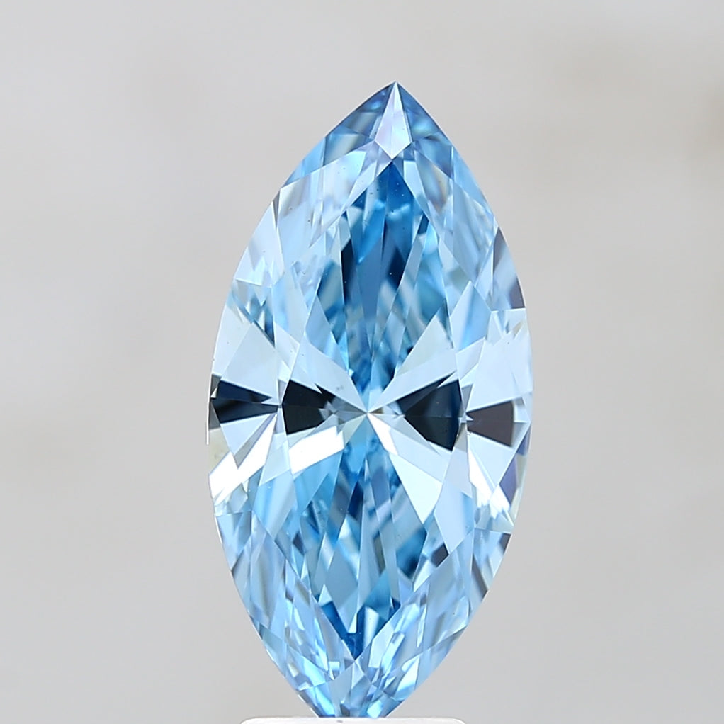 MQ  CT Fancy Vivid Blue VS1 Lab Grown Diamond