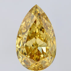 PEAR  CT Fancy Vivid Yellow VS2 Lab Grown Diamond