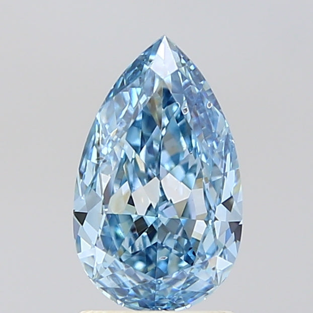 PEAR  CT Fancy Vivid Blue VS2 Lab Grown Diamond
