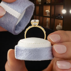 Asscher Cut 2.12CT Moissanite Engagement Ring with Six Baguette Side Stones Pave Style Band in 14K Gold