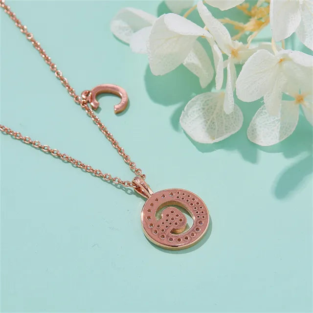 " C " Letter Moissanite Diamond Necklace for Women