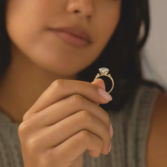 Cluster Round Cut 2CT Moissanite Engagement Ring