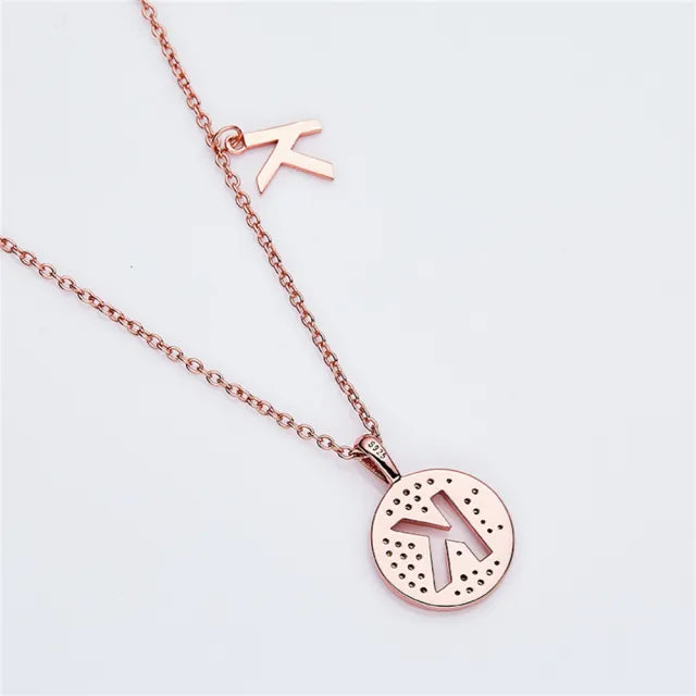 " K " Letter Moissanite Diamond Necklace for Women