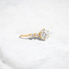 2.0CT Round Brilliant Diamond Engagement Ring, 14K Yellow Gold Five-Stone