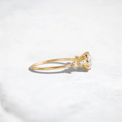 2.0CT Round Brilliant Diamond Engagement Ring, 14K Yellow Gold Five-Stone