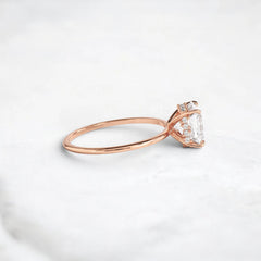 Handcrafted 2.0CT Asscher Cut Moissanite Hidden Halo Ring in 14K Gold