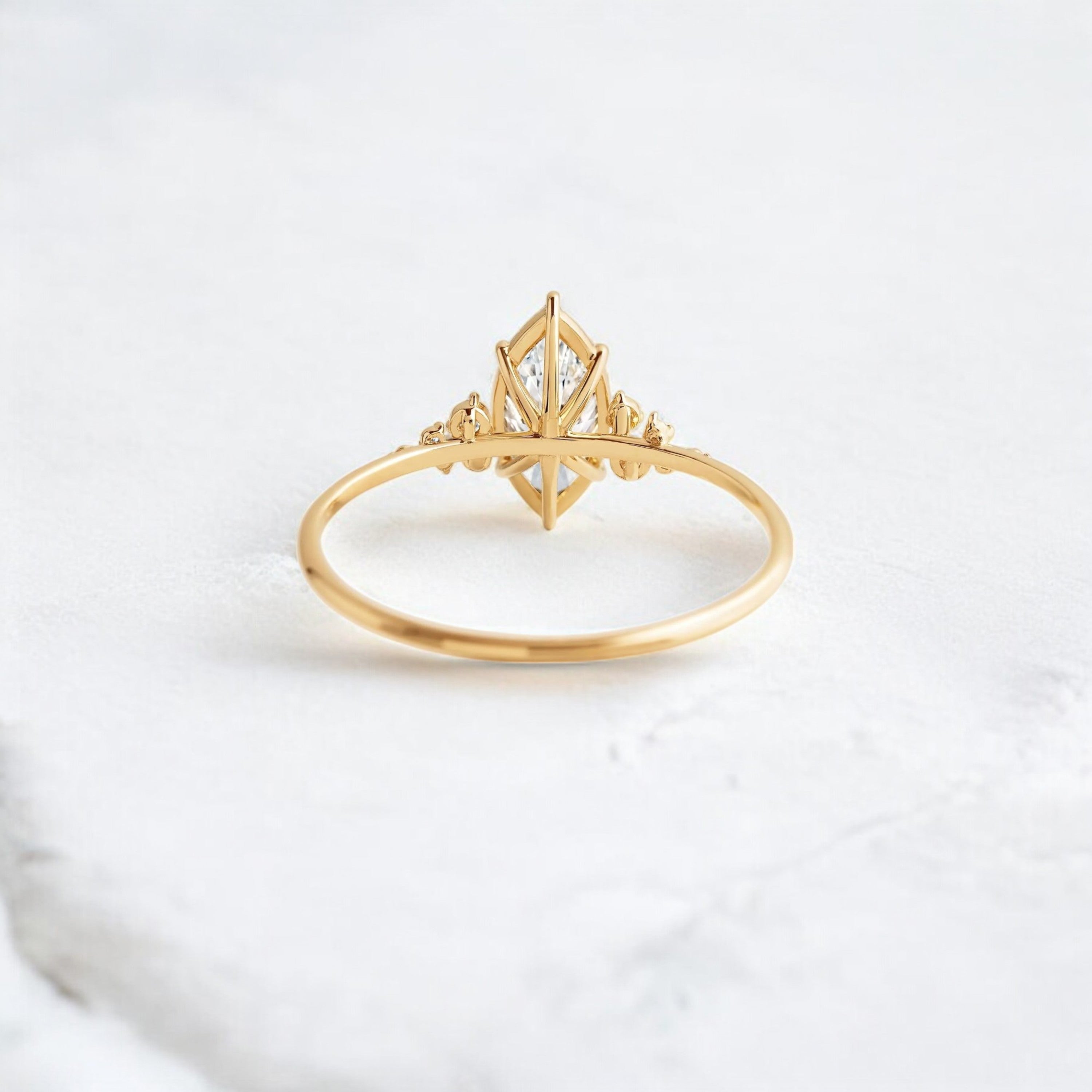 handmade-1-60-ct-marquise-Cut-moissanite-cluster-engagement-yellow-gold-ring-gemfora