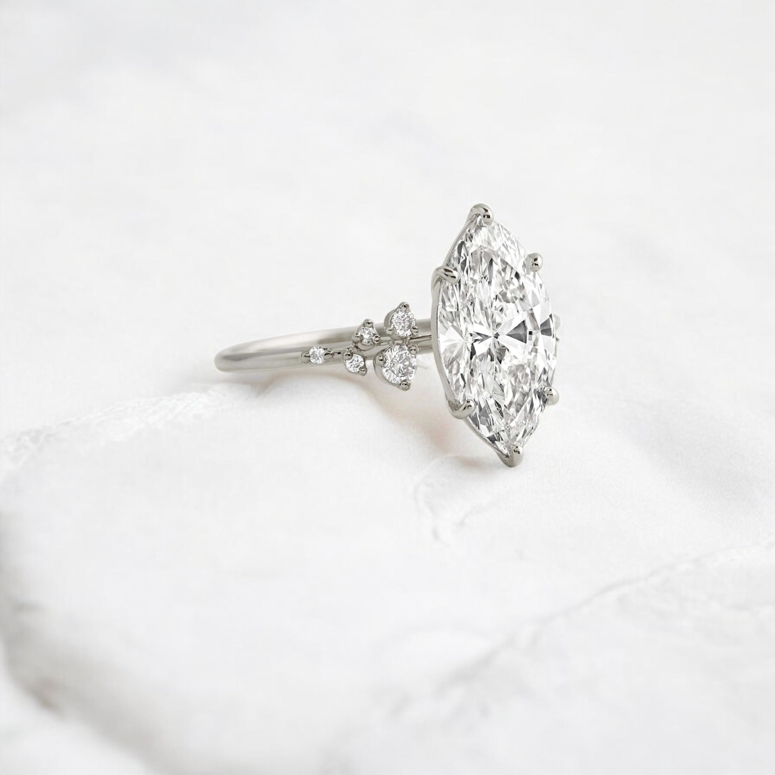 handmade-2-ct-marquise-Cut-moissanite-cluster-engagement-platinum-ring-gemfora