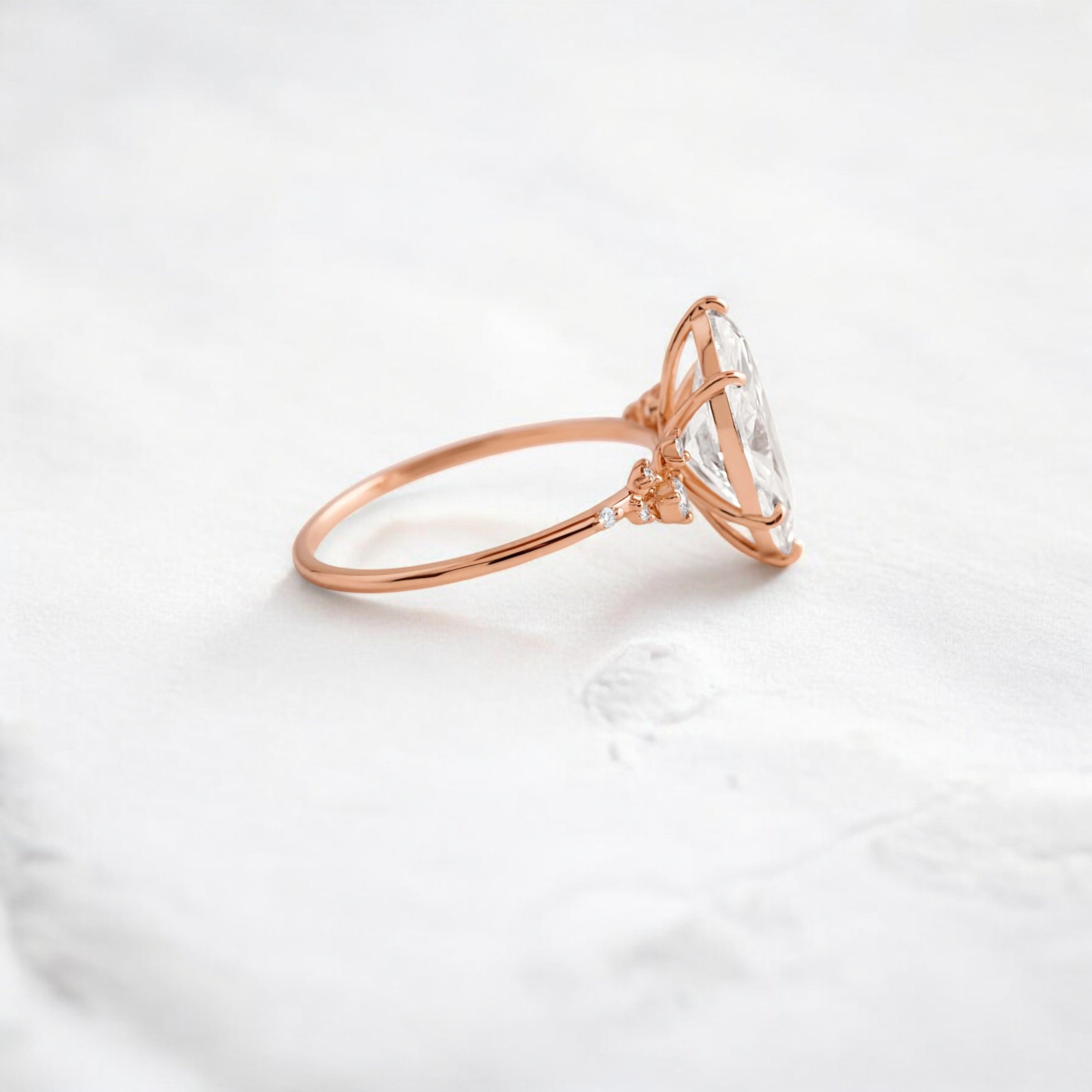 handmade-2-ct-marquise-Cut-moissanite-cluster-engagement-rose-gold-ring-gemfora