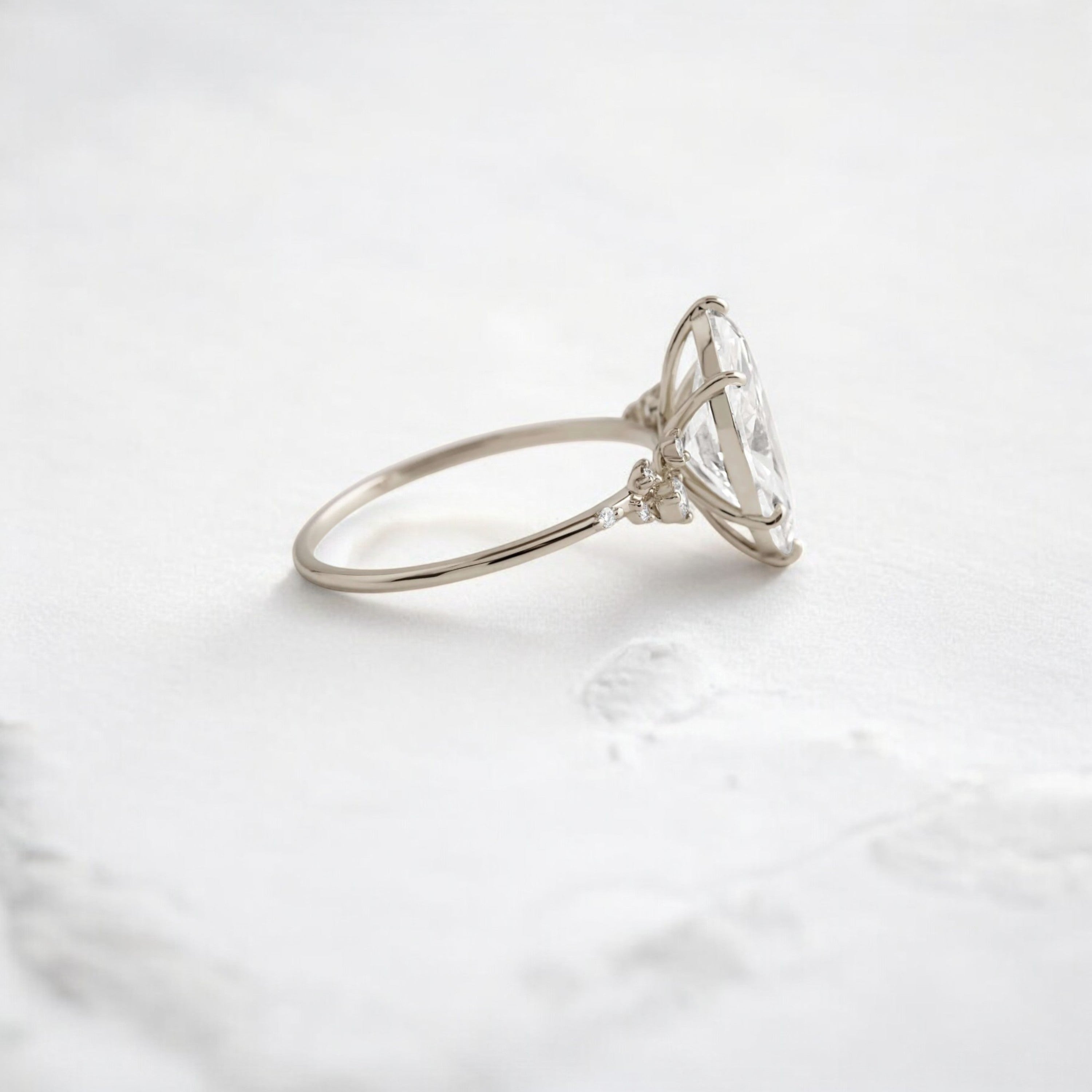 handmade-2-ct-marquise-Cut-moissanite-cluster-engagement-white-gold-ring-gemfora