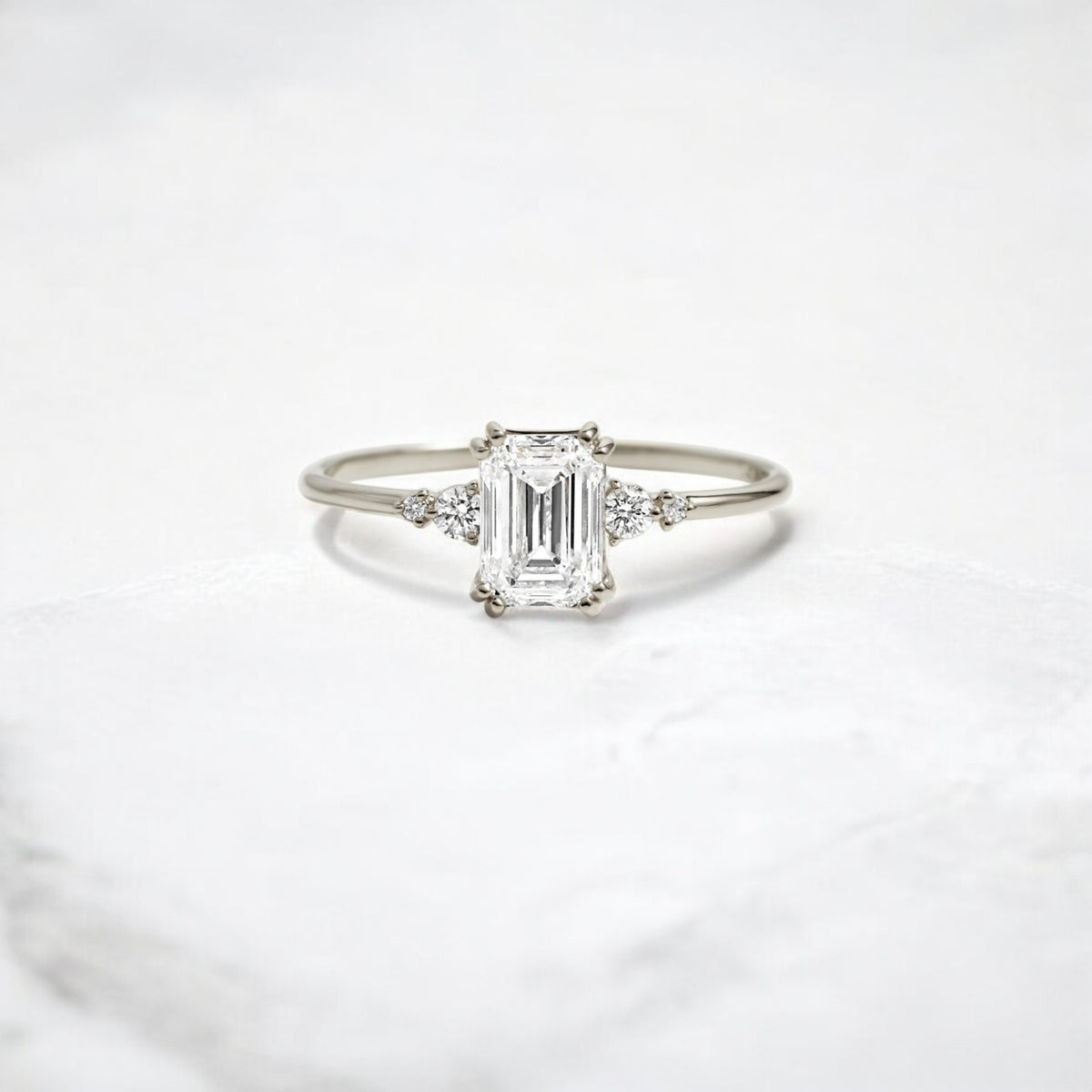 handmade-cluster-emerald-double-prong-moissanite-engagement-ring-1-01-white-gold-gemfora-1