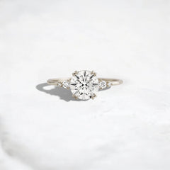 Heirloom 1.50CT Round Cut Moissanite Engagement Ring, Double Four-Prong