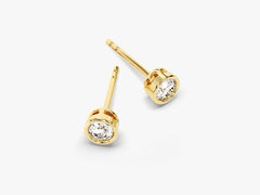 0.30ct Round Cut Bezel Set Moissanite Diamond Earrings
