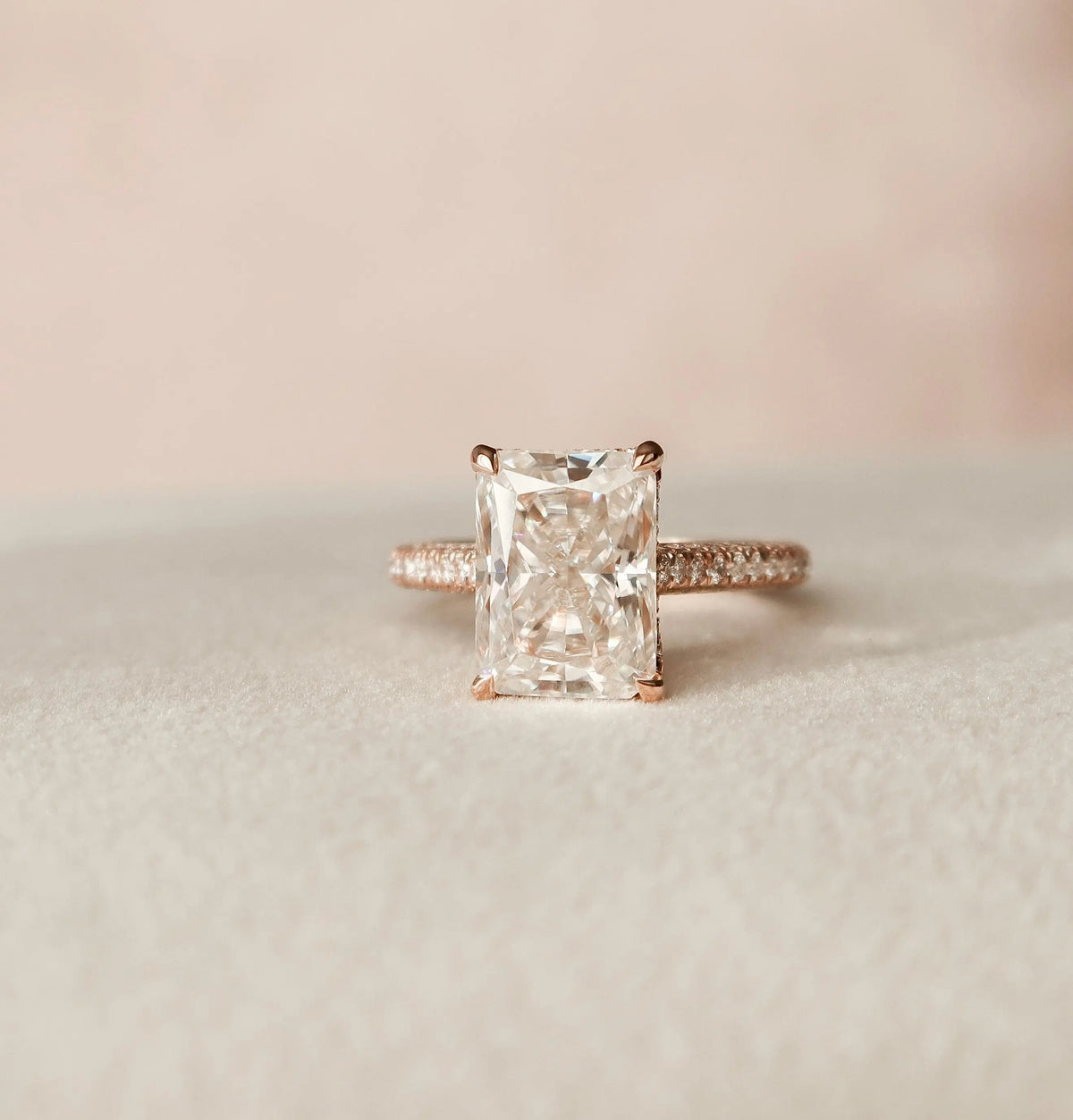 Radiant Cut Three Sied Pave 5.50CT Hidden Lab-Grown Engagement Ring